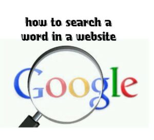 How to search a word on a website