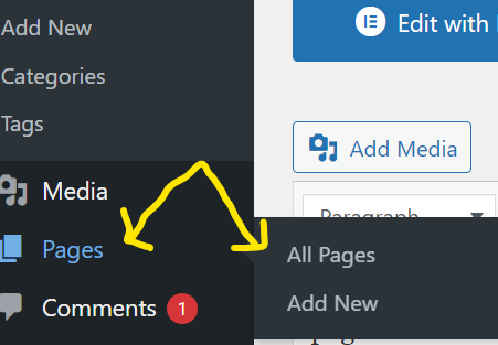 how to edit pages in wordpress