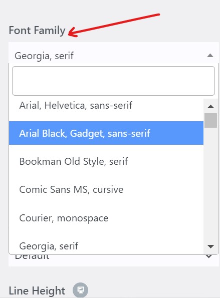 How to change font in WordPress customize? 