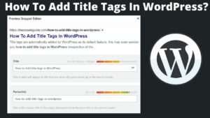 Read more about the article How To Add Title Tags In WordPress? Is Title Tag Important For SEO?