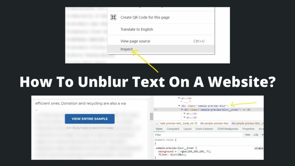 How To Unblur Text On A Website