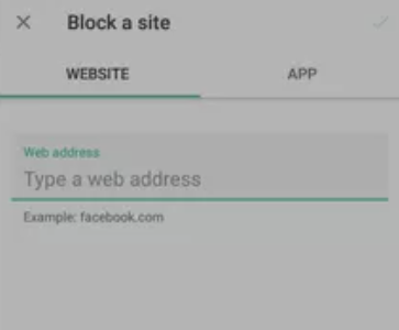 Block a website on android