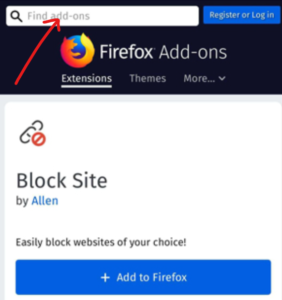 how to block a website on firefox on android