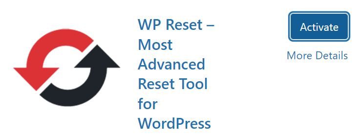 how to reset wordpress site using plugin