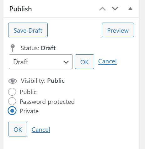How to make a wordpress post private