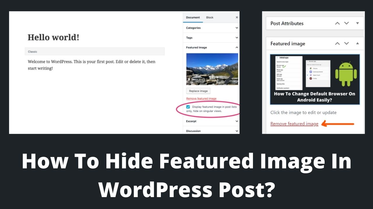 Read more about the article How To Hide Featured Image In WordPress Post?