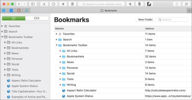 How to delete bookmarks on Mac