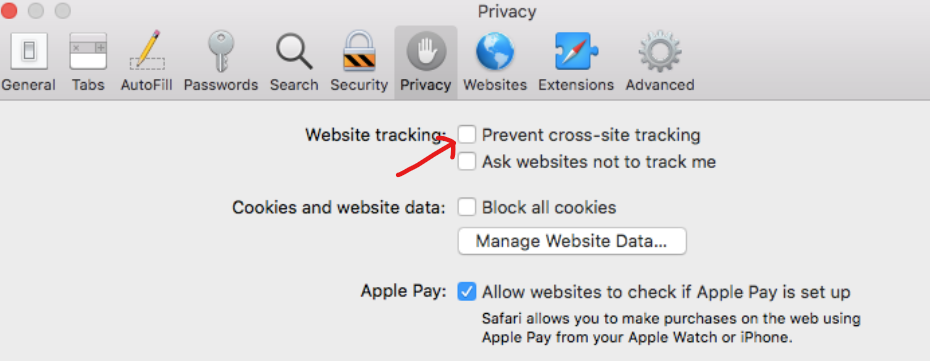 how to disable cookies tracking