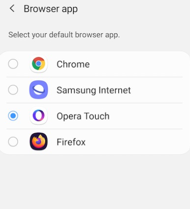 how to change default browser in android