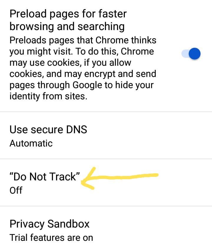 prevent Cross Site tracking on android