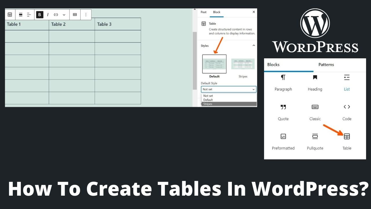 Read more about the article How To Create Tables In WordPress?