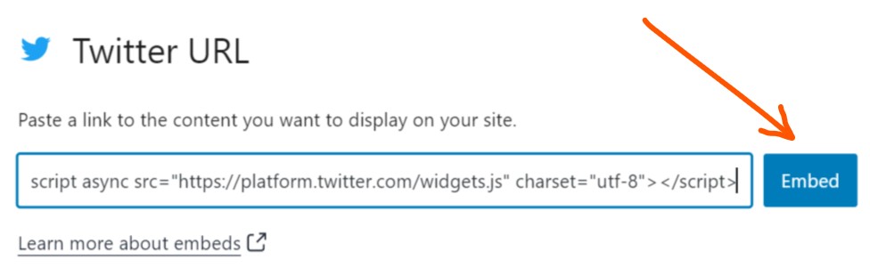 how to embed tweets on WordPress