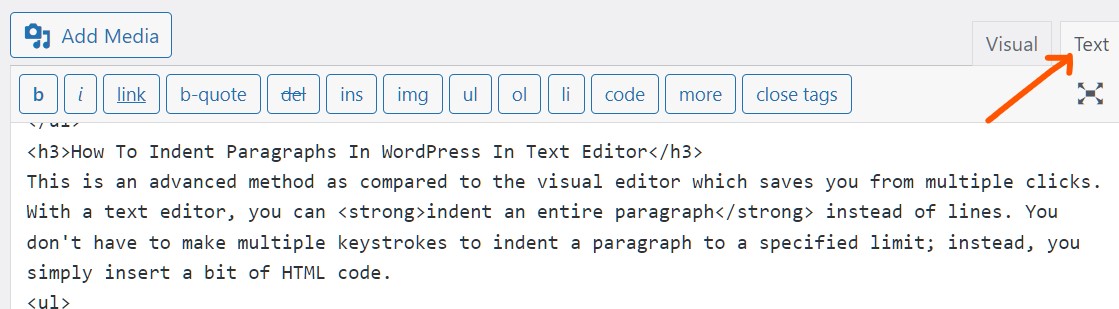 Indent Paragraphs In WordPress