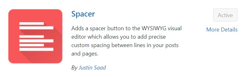 adjust spacing in wordpress